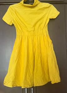 Vibrant Yellow Short Sleeve Dress