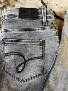 Gray Wash Denim Jeans