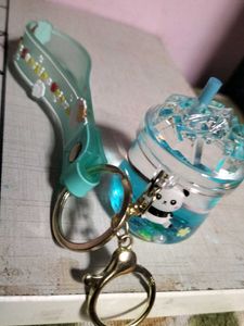 Cute Panda Bubble Tea Keychain