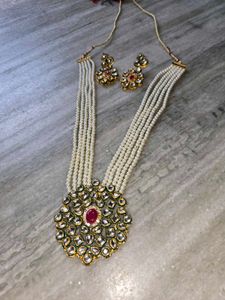 Elegant Pearl Necklace &amp; Earrings Set