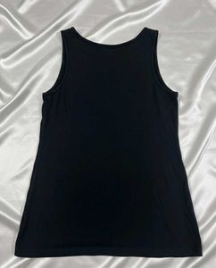 Sleeveless Black Top with Sequin Detail