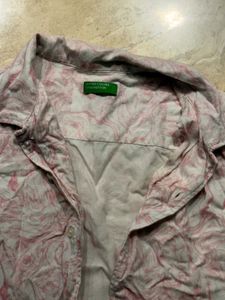 Pink Floral Print Short Sleeve Shirt