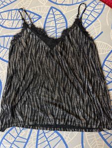 H&M_Sparkly Black & Silver Cami