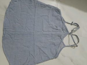 Blue Striped Spaghetti Strap Top