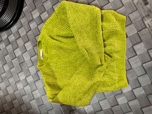 Lime Green Knit Sweater ZARA