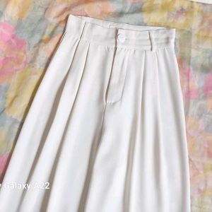 Pure White High Waist Trousers