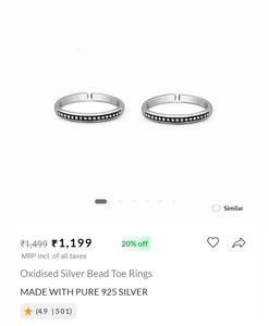 Oxidised Silver Toe Rings