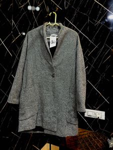 Chic Herringbone Wool Coat🩶🌸