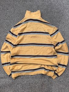 Men's Striped Quarter Zip Sweater