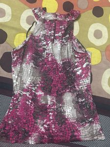 Stylish Pink &amp; Grey Snake Print Top