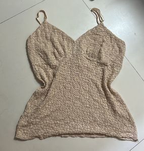 Textured Cream Camisole Top
