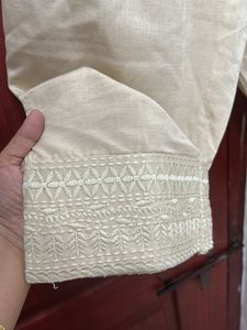 Avaasa Beige Embroidered Palazzos