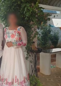 Floral Print Anarkali Kurta with Dupatta