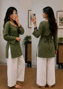Stylish Short Olive Green Kurta ( New)
