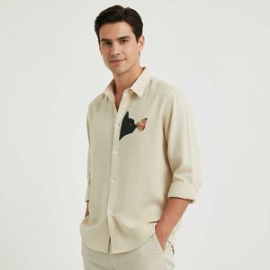 Cream Black Cat Full Sleeves Shirt