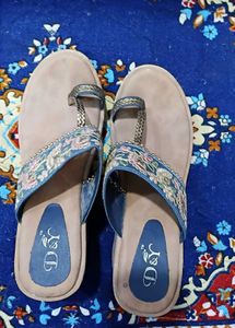 Embroidered Ethnic block heel