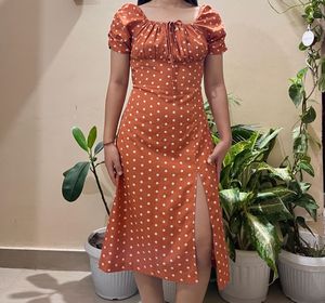 Retro Polka Dot Midi Dress