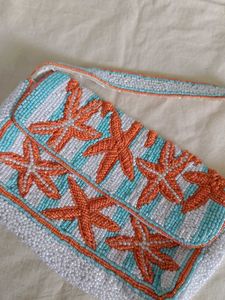Beaded Starfish Clutch Bag