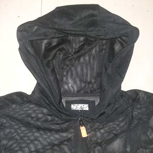 Black Mesh Hoodie