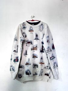 Novelty Lighthouse Print Sweatshirt