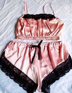 Satin Lace Pajama Set