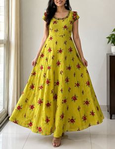 Vibrant Floral Print Anarkali Gown