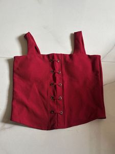 Red Corset Style Crop Top