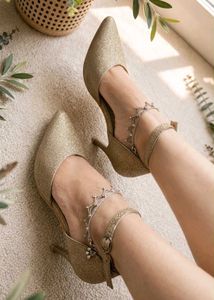 Sparkling Gold Stiletto Heels