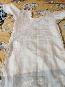 Elegant White Kurta with Black Border