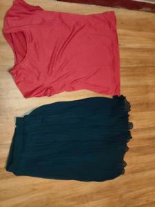 Comfy Red Tunic Top&amp;skirt