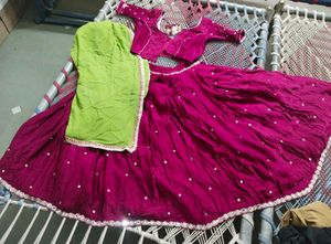 navratri Pink Lehenga Choli Set with free duppta