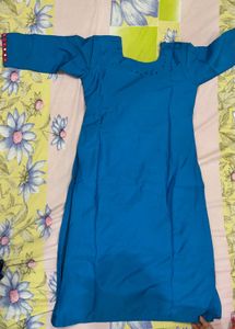 Blue Kurta Set with Red Pants