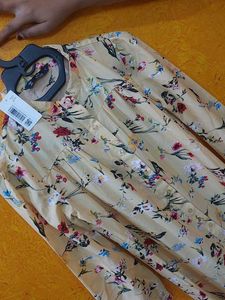 Floral Print Button-Down Kurti