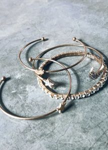Sparkling Moon & Star Bracelet Set