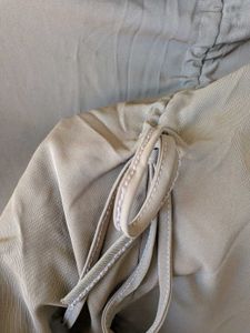 Brown midi skirt with drawstring
