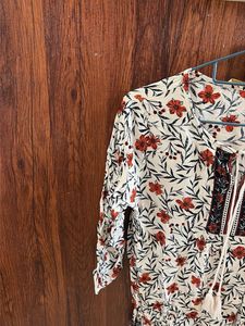 Boho Floral Print Tunic Top