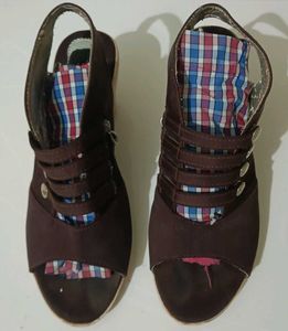 Women's Brown Wedge Sandals