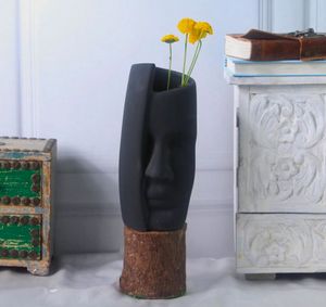 Black Ceramic Face Multipurpose Planter