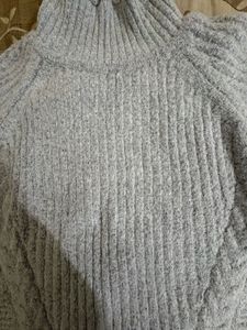 Cozy Gray Knit Turtleneck Sweater