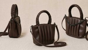 Women's Dark Brown Pleated Mini Satchel Handbag wi