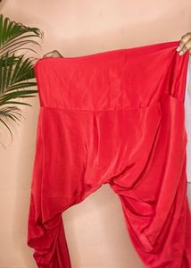 Vibrant Red Dhoti Pants