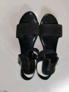 black high heel sandals