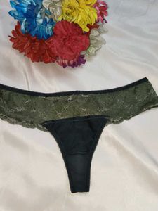 Lace Trim Thong Panty