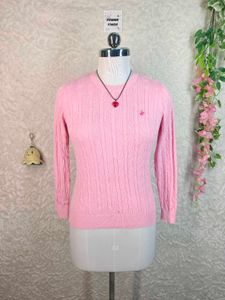 Pink Cable Knit Sweater