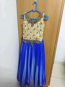 Blue & Gold Embellished gown
