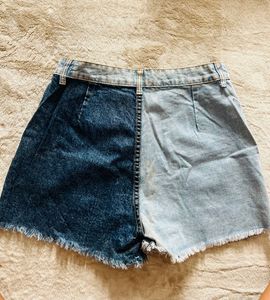 Patchwork Denim Shorts