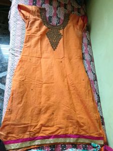 Orange Kurta Set with Dupatta