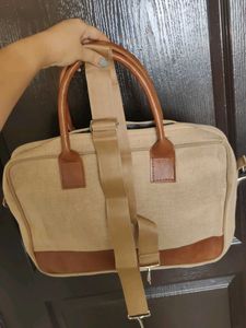 Stylish Canvas &amp; Leather Laptop Bag