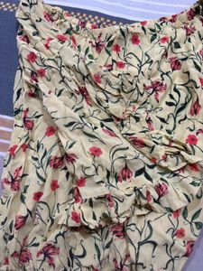 Yellow Floral Off-Shoulder Top