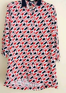 Stylish Printed Shirt Dress